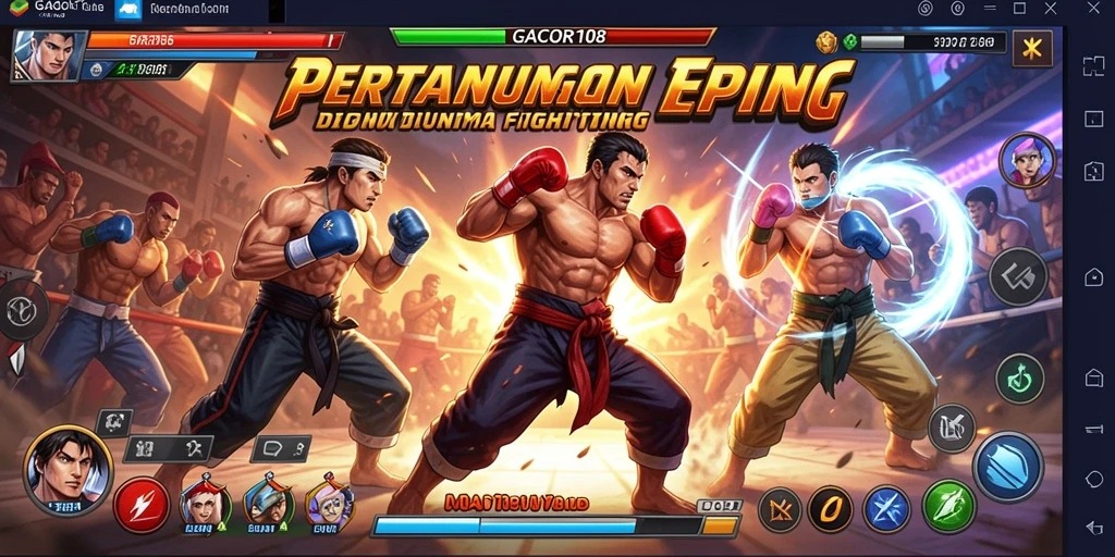 Tangkapan layar utama GACOR108 menampilkan aksi pertarungan yang mendebarkan.
