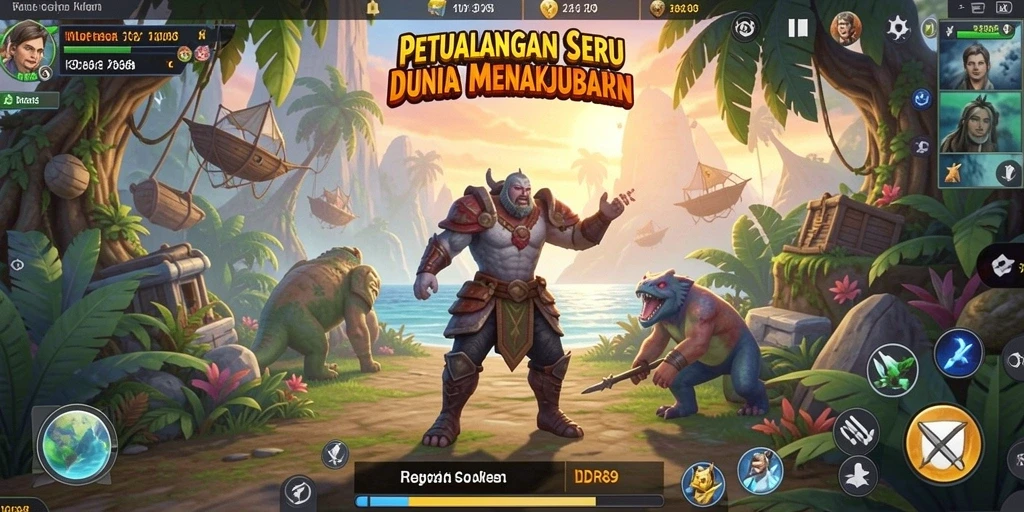 Tangkapan layar gameplay IDR89 dengan aksi petualangan mendebarkan.
