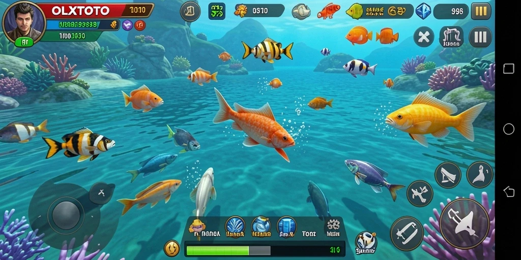 Gameplay OLXTOTO menampilkan aksi menembak ikan yang seru.