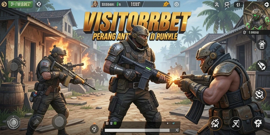 Tangkapan layar VISITORBET menampilkan aksi seru dalam pertempuran Battle Royale.